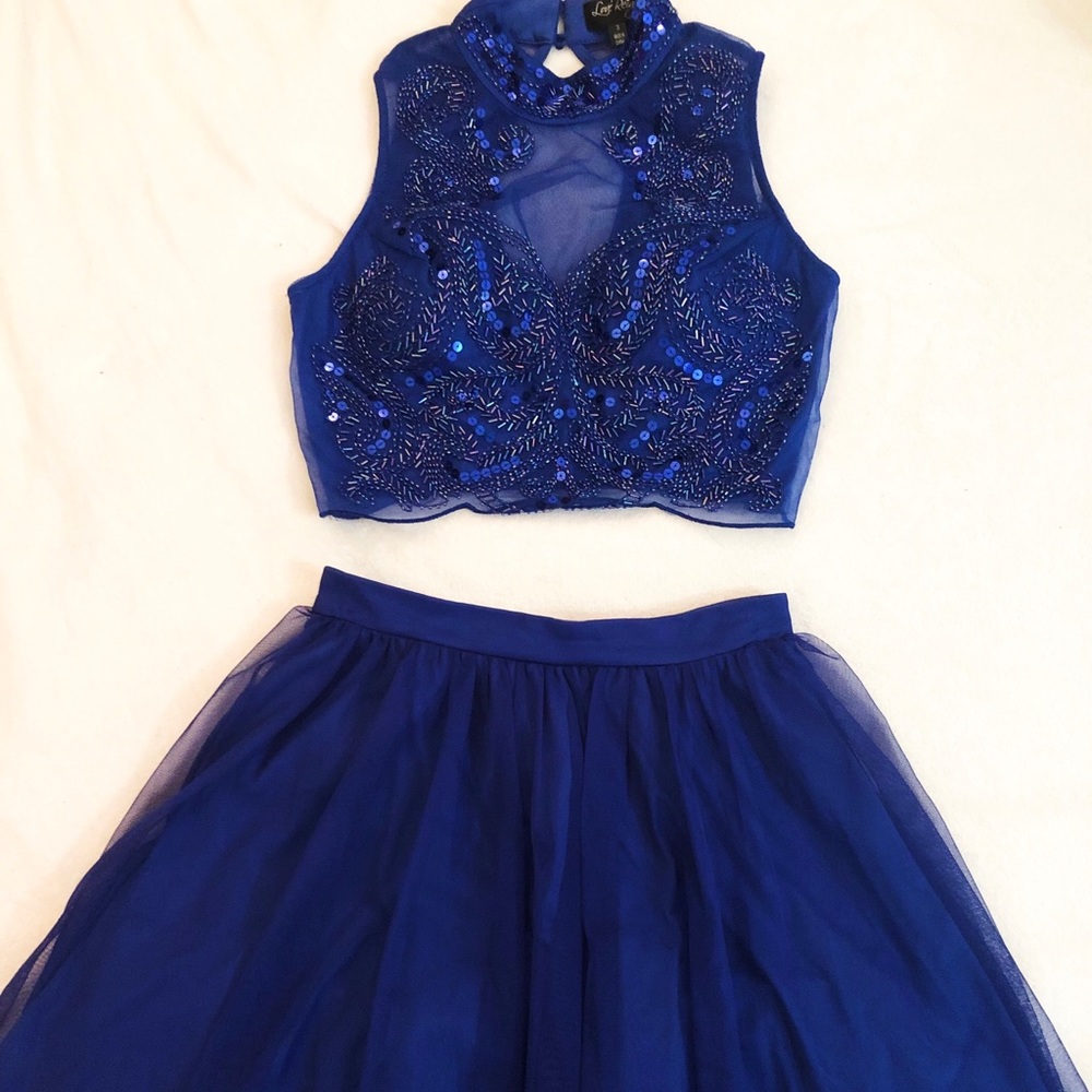 2-piece Royal Blue Homecoming Dress